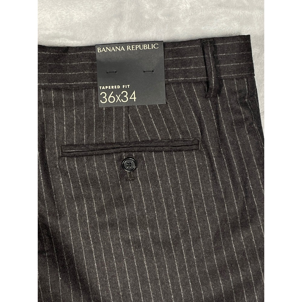 Banana Republic Mens 36x34 Tapered Fit Italian Wool Pinstripe Dress Pants NWT